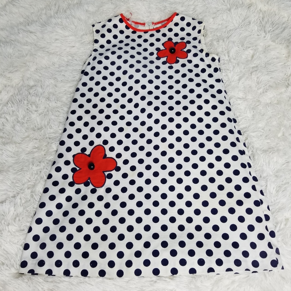 Cute Poka Dot Dress Vintage.  A132